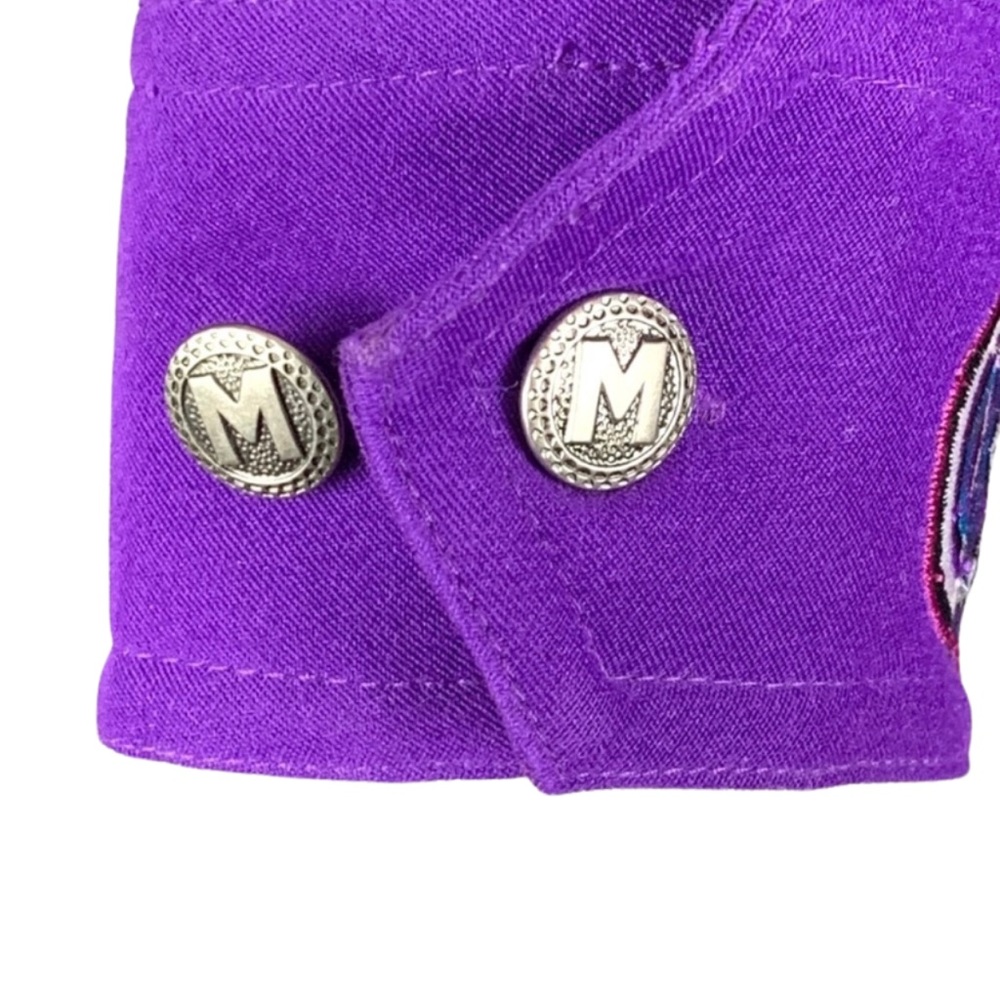 Vintage Bob Mackie Purple Embroidered Suede Wearable Art Shacket Jacket X-Small - Picture 9 of 15